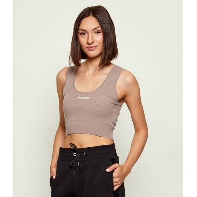 Guess ACTIVE Top FLAMINIA Cropped Fit z dodatkiem wełny beżowy L Guess ACTIVE Top FLAMINIA Cropped Fit z dodatkiem wełny beżowy L