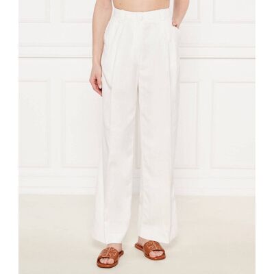 Tommy Hilfiger Spodnie flare fit z dodatkiem lnu biały 36 Tommy Hilfiger Spodnie flare fit z dodatkiem lnu biały 36