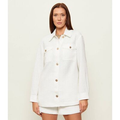 Guess Marynarka EULALIE Relaxed fit biały L Guess Marynarka EULALIE Relaxed fit biały L