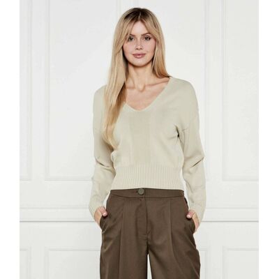 Giorgio Armani Exchange Sweter Regular Fit beżowy XS Giorgio Armani Exchange Sweter Regular Fit beżowy XS