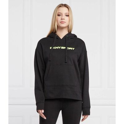DKNY Sport Bluza LAYERED Relaxed fit czarny XS DKNY Sport Bluza LAYERED Relaxed fit czarny XS