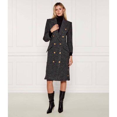 Elisabetta Franchi Wełniany płaszcz grafitowy 34 Elisabetta Franchi Wełniany płaszcz grafitowy 34