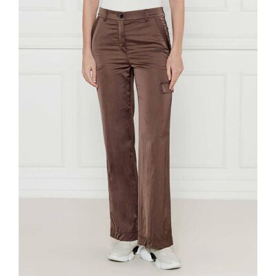 Marc Cain Spodnie WIGAN Loose fit high waist brązowy 42 Marc Cain Spodnie WIGAN Loose fit high waist brązowy 42