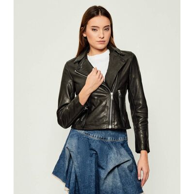 AllSaints Skórzana ramoneska DALBY Slim Fit czarny 34 AllSaints Skórzana ramoneska DALBY Slim Fit czarny 34