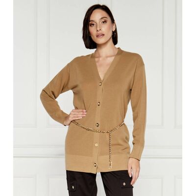 Michael Kors Wełniany kardigan Regular Fit beżowy M Michael Kors Wełniany kardigan Regular Fit beżowy M