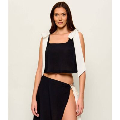 Karl Lagerfeld Jeans Top Karl Bow Cropped Fit czarny S Karl Lagerfeld Jeans Top Karl Bow Cropped Fit czarny S