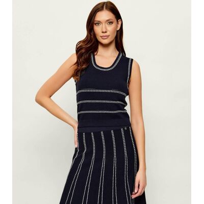 Liu Jo Top Cropped Fit granatowy M Liu Jo Top Cropped Fit granatowy M