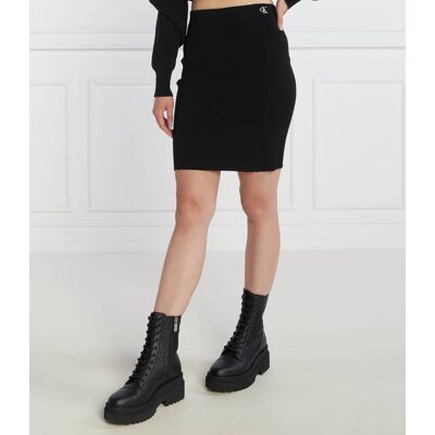 Calvin Klein Jeans Spódnica BACK ZIP KNITTED czarny L Calvin Klein Jeans Spódnica BACK ZIP KNITTED czarny L