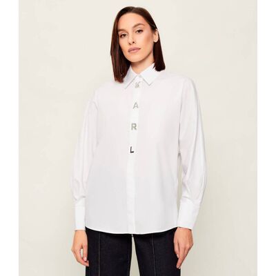 Karl Lagerfeld Koszula snap fashion Loose fit biały 46 Karl Lagerfeld Koszula snap fashion Loose fit biały 46
