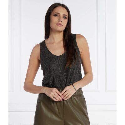 Pinko Lniany top Relaxed fit czarny M Pinko Lniany top Relaxed fit czarny M