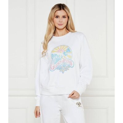 Guess Jeans Bluza SUNSET Oversize fit biały XS Guess Jeans Bluza SUNSET Oversize fit biały XS
