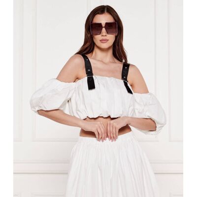 Pinko Top RAUL Cropped Fit biały M Pinko Top RAUL Cropped Fit biały M