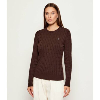 Gant Sweter Slim Fit brązowy S Gant Sweter Slim Fit brązowy S