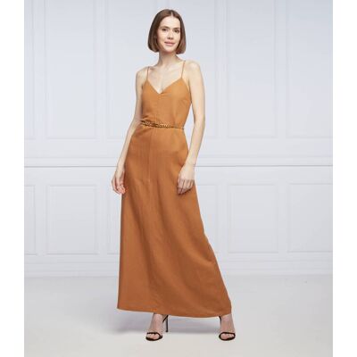 Patrizia Pepe Lniana sukienka camel 36 Patrizia Pepe Lniana sukienka camel 36