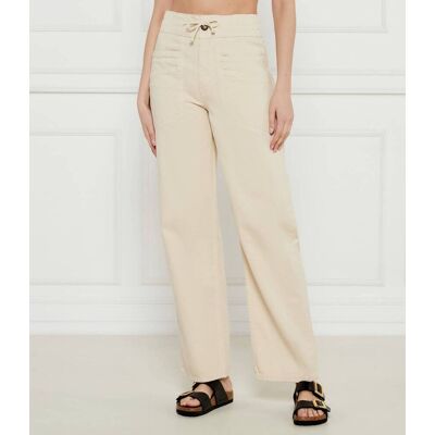 Ba&sh; Jeansy FIMA flare fit z dodatkiem lnu beżowy 42 Ba&sh; Jeansy FIMA flare fit z dodatkiem lnu beżowy 42