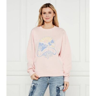 Guess Jeans Bluza SUNSET Oversize fit pudrowy róż S Guess Jeans Bluza SUNSET Oversize fit pudrowy róż S