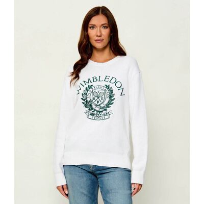 Sweter Polo Ralph Lauren x Wimbledon Loose fit biały S Sweter Polo Ralph Lauren x Wimbledon Loose fit biały S