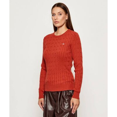 Gant Sweter Slim Fit stretch pomarańczowy S Gant Sweter Slim Fit stretch pomarańczowy S