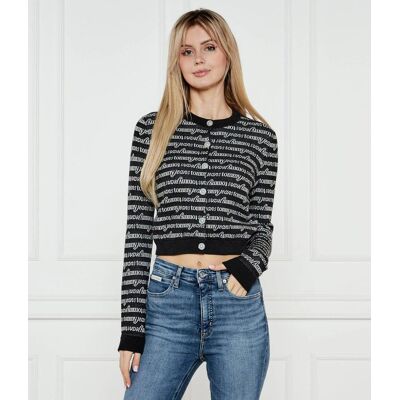 Tommy Jeans Kardigan Cropped Fit czarny XL Tommy Jeans Kardigan Cropped Fit czarny XL