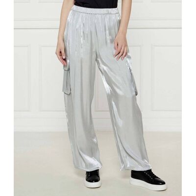 Giorgio Armani Exchange Satynowe spodnie cargo Loose fit srebrny 40 Giorgio Armani Exchange Satynowe spodnie cargo Loose fit srebrny 40
