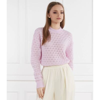 Samsøe Samsøe Wełniany sweter Saanour Classic fit lawendowy XS Samsøe Samsøe Wełniany sweter Saanour Classic fit lawendowy XS