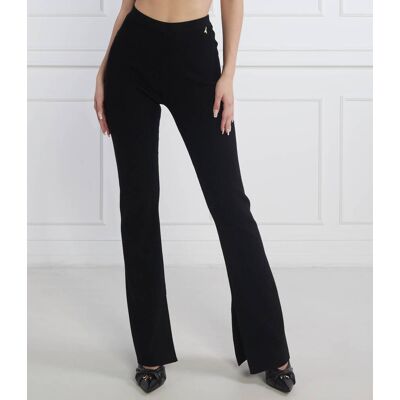 Patrizia Pepe Wełniane spodnie flare fit czarny XL Patrizia Pepe Wełniane spodnie flare fit czarny XL