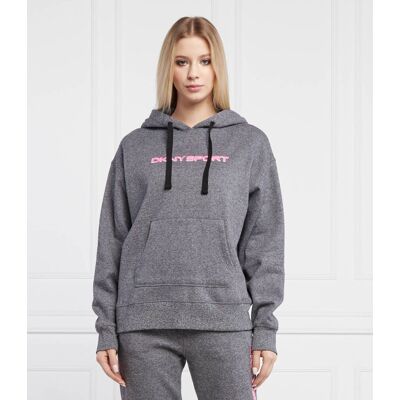 DKNY Sport Bluza LAYERED Relaxed fit grafitowy XS DKNY Sport Bluza LAYERED Relaxed fit grafitowy XS