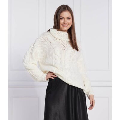 Marc Cain Wełniany sweter Regular Fit biały 42 Marc Cain Wełniany sweter Regular Fit biały 42