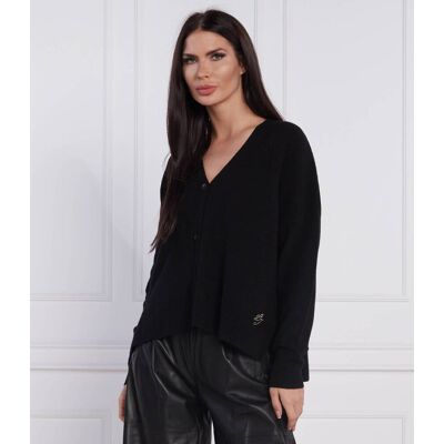 Liu Jo Wełniany kardigan Regular Fit czarny XS Liu Jo Wełniany kardigan Regular Fit czarny XS