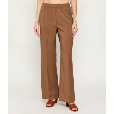 Weekend MaxMara Wełniane spodnie WKDMALLO Loose fit brązowy 36 Weekend MaxMara Wełniane spodnie WKDMALLO Loose fit brązowy 36