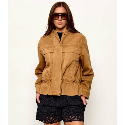Ba&sh; Jeansowa kurtka Coly Relaxed fit camel S Ba&sh; Jeansowa kurtka Coly Relaxed fit camel S