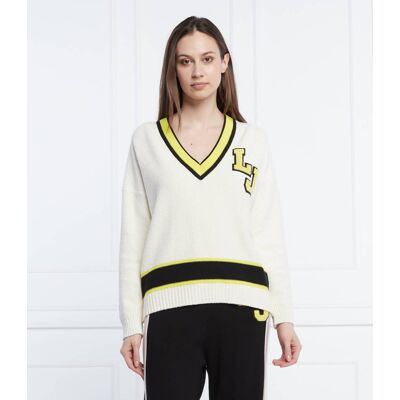 Liu Jo Sweter Relaxed fit biały L Liu Jo Sweter Relaxed fit biały L