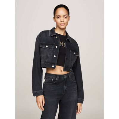 Tommy Jeans Jeansowa kurtka Cropped Fit grafitowy XL Tommy Jeans Jeansowa kurtka Cropped Fit grafitowy XL