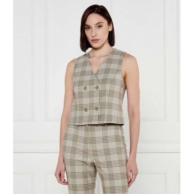 Marc Cain Kamizelka Slim Fit z dodatkiem wełny beżowy 36 Marc Cain Kamizelka Slim Fit z dodatkiem wełny beżowy 36
