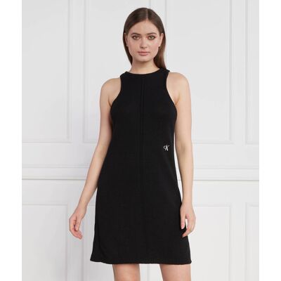Calvin Klein Jeans Sukienka KNITTED TANK czarny S Calvin Klein Jeans Sukienka KNITTED TANK czarny S