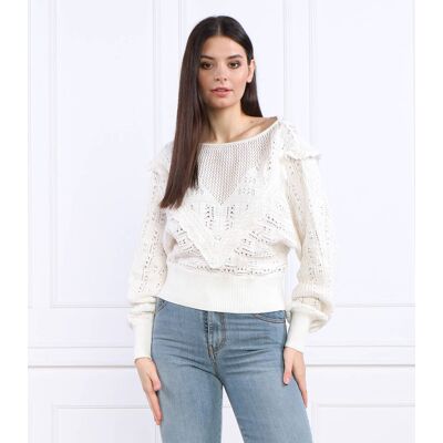 TWINSET Sweter Regular Fit biały XL TWINSET Sweter Regular Fit biały XL