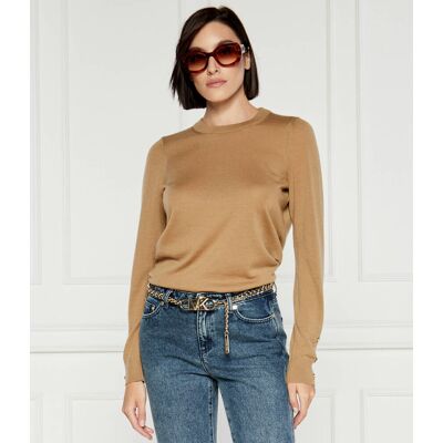 Michael Kors Wełniany sweter beżowy XS Michael Kors Wełniany sweter beżowy XS