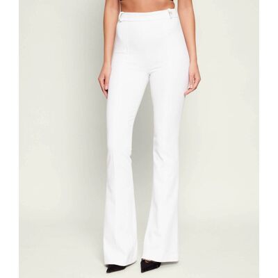 Elisabetta Franchi Spodnie flare fit biały 44 Elisabetta Franchi Spodnie flare fit biały 44