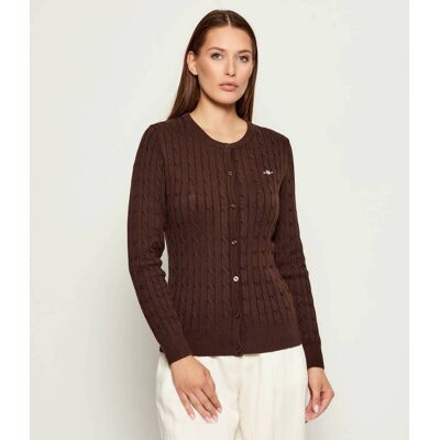 Gant Kardigan Slim Fit stretch brązowy S Gant Kardigan Slim Fit stretch brązowy S