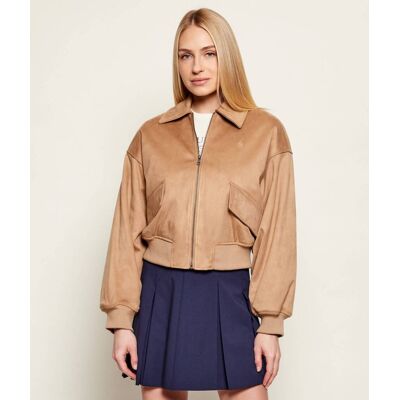 Guess Jeans Kurtka bomber Cropped Fit beżowy M Guess Jeans Kurtka bomber Cropped Fit beżowy M