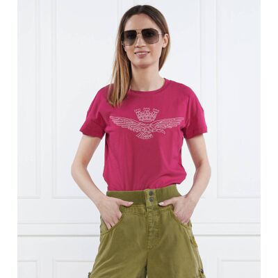 Aeronautica Militare T-shirt Slim Fit malinowy XS Aeronautica Militare T-shirt Slim Fit malinowy XS