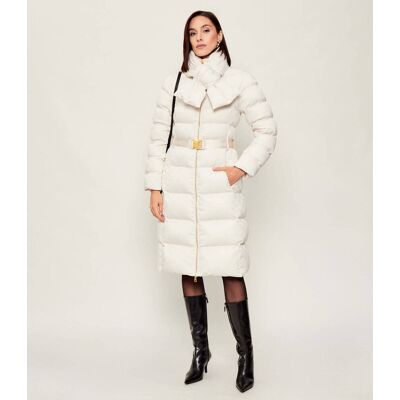 Elisabetta Franchi Płaszcz + szal ecru 38 Elisabetta Franchi Płaszcz + szal ecru 38