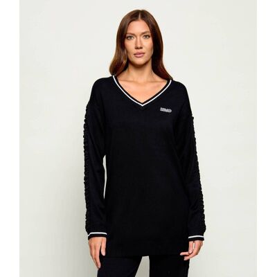 Liu Jo Sport Sweter Relaxed fit czarny XS Liu Jo Sport Sweter Relaxed fit czarny XS