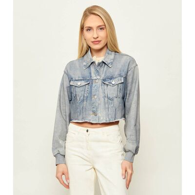 AllSaints Kurtka ANDERS TERRY Cropped Fit niebieski 40 AllSaints Kurtka ANDERS TERRY Cropped Fit niebieski 40