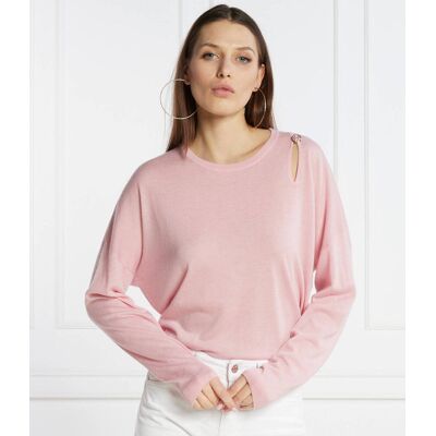 Liu Jo Wełniany sweter Regular Fit z dodatkiem kaszmiru różowy XS Liu Jo Wełniany sweter Regular Fit z dodatkiem kaszmiru różowy XS