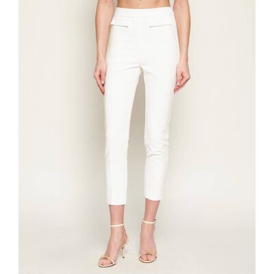 Elisabetta Franchi Spodnie cygaretki Slim Fit biały 44 Elisabetta Franchi Spodnie cygaretki Slim Fit biały 44