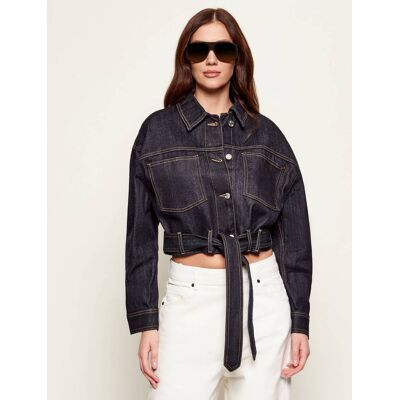 HUGO Jeansowa kurtka Galata Cropped Fit granatowy S HUGO Jeansowa kurtka Galata Cropped Fit granatowy S