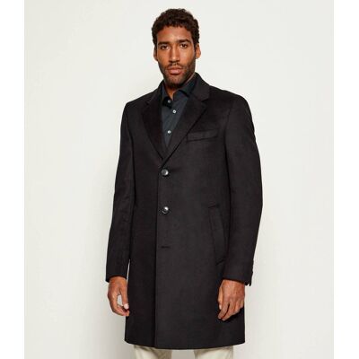 Boss BLACK Wełniany płaszcz H-Hyde-254 z dodatkiem kaszmiru czarny 52 Boss BLACK Wełniany płaszcz H-Hyde-254 z dodatkiem kaszmiru czarny 52