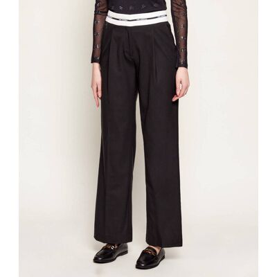 Karl Lagerfeld Wełniane spodnie BW ESSENTIAL Relaxed fit czarny 38 Karl Lagerfeld Wełniane spodnie BW ESSENTIAL Relaxed fit czarny 38