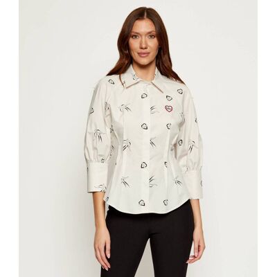 Pinko Koszula CORN FLAKES Slim Fit ecru 36 Pinko Koszula CORN FLAKES Slim Fit ecru 36